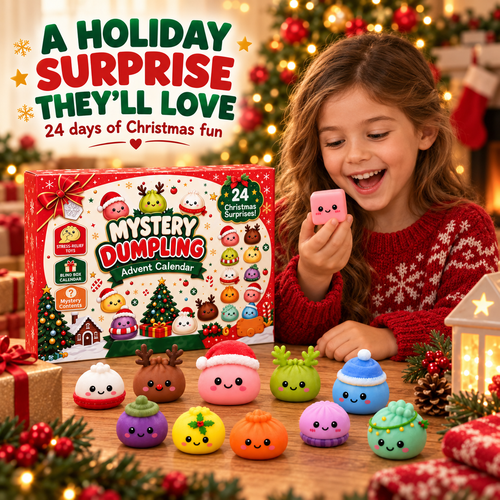 Christmas Mini Squishies Advent Calendar 2026 – 24-Day Dumpling Squishy Toy Countdown for Kids